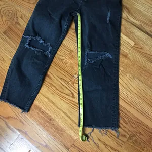 Abercrombie 90’s Straight Black Distressed Jeans thumbnail 6