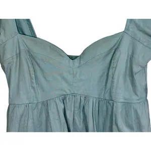 Abercrombie & Fitch Sage Green Babydoll Puff Sleeve Mini Dress Womens Size Large thumbnail 7