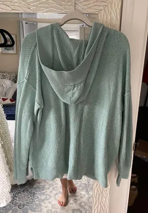 Aerie CozyUp Waffle Sweater Hoodie thumbnail 2