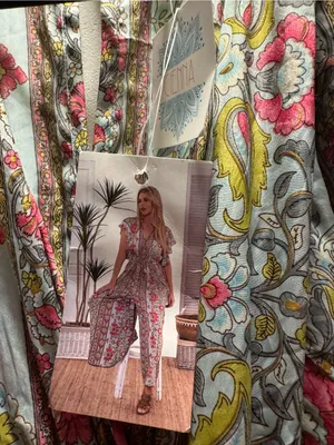 Cienna Designs Naomi Floral Boho Wide-Leg Jumpsuit — Size Medium thumbnail 3
