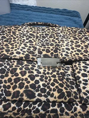 Leopard Print Crossbody Satchel - Laptop bag etc Tan/Black excellent like new thumbnail 14