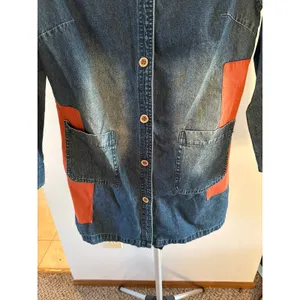 Rustic‎ Denim Women's Patchwork Long Sleeve Button down Dress Size Medium thumbnail 3