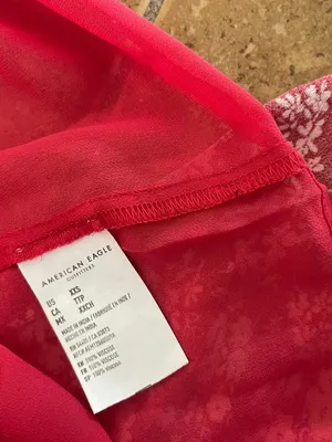 American Eagle Outfitters Red Floral Spaghetti-Strap Mini Dress thumbnail 8