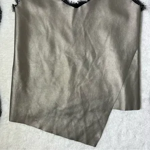 Zara Faux Leather Lace Trim Knit Back Cami thumbnail 4