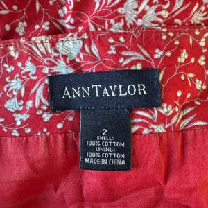 2/S red floral spaghetti-strap dress sundress mini vintage 90's Ann Taylor thumbnail 2
