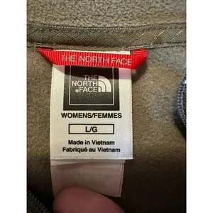 The North Face Quarter Zip Fleece Women's Size Large Olive Warm Hiking Active thumbnail 3