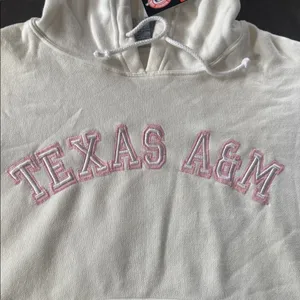 Women’s White Cream Pink Embroidered TEXAS A&M Hoodie Size L NWT thumbnail 7
