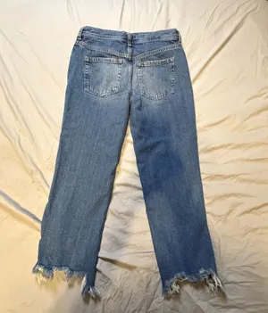 We The Free Free People Lita Mid-Rise Straight Leg Jeans with Distressed Hem thumbnail 4
