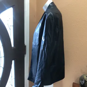 Zara faux leather black open jacket thumbnail 4