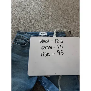 PAIGE Womens Jeans Size 25 Blue Wash Distressed Raw‎ Hem Straight Leg thumbnail 5