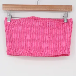 A New Day 2-Piece Set Womens XS Smocked Tube Top Striped Shorts Pink Excellent thumbnail 4