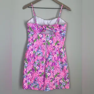 Lilly Pulitzer Shelli Stretch Midi Dress Amethyst Embroidered Pink Size 6 thumbnail 5