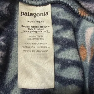 Patagonia Fleece Pullover Synchilla Snap-T Women L Blue Geometric Aztec Pocket thumbnail 6