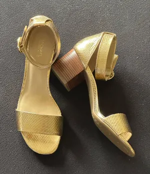 Michael Kors Lena Flex Mid Embossed Metallic Leather Sandals – Like New! thumbnail 1