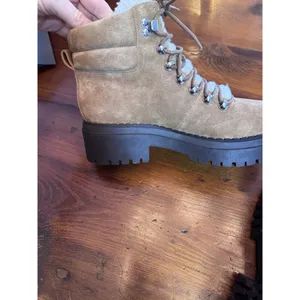 Marc Fisher Ltd Nairy Faux Fur Trim Hiking Boots Brown Women'S Size 9 New thumbnail 7