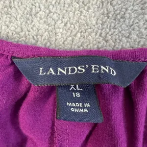 Lands' End Women's XL 18 Purple Sleeveless Keyhole Tie Belt A-Line Midi Dress thumbnail 8