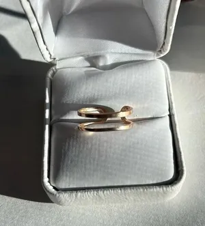 3/$20 Classic Gold Tone Double Stacked Thin Open Ring Size 6/7 Yellow thumbnail 1