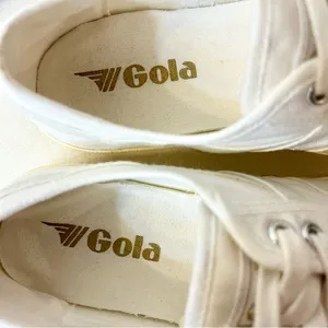 Gola Women’s Vegan Gola Classics Coaster Off White/Off White/Gold Size 7 thumbnail 10