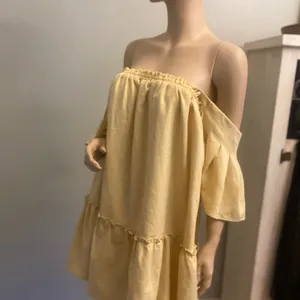 NWT Macaw Flutter sleeve Yellow Bohemian‎ mini dress Size M thumbnail 7