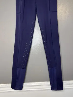 Aubrion Leggings Womens XS Blue Riding Leggings Silicone Grip Pockets Equestrian thumbnail 3