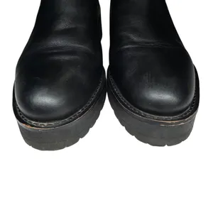 Sam Edelman Justina Chelsea Black Ankle Boots with Platform Sole 10 leather moto thumbnail 3
