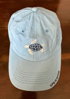 Life is Good Blue Turtle Embroidered Baseball Cap thumbnail 1