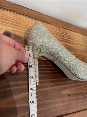 New! ADRIANNA PAPELL Platino Gold Pumps Size 8 Pointed Toe Heels Gold Sparkle thumbnail 15