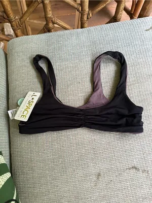 NWT L*Space bikini top black purple small thumbnail 2