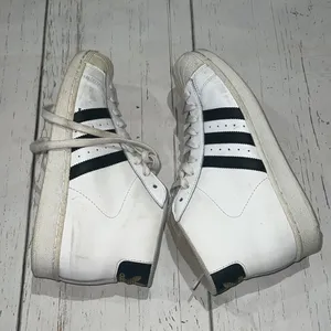 Adidas white and black high top sneakers thumbnail 4