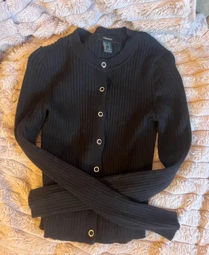 Forever 21 Black Button Snap Sweater thumbnail 1