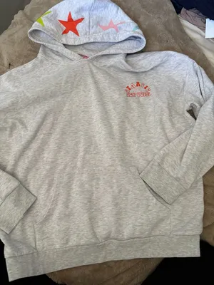 STARFIT New York Gray Star Graphic Hoodie XL Oversized Pullover Sweatshirt thumbnail 2