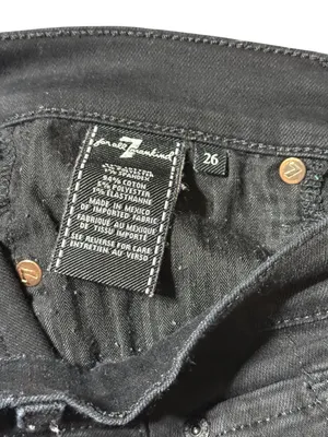 7 For All Mankind Black Skinny Jeans Size 26 Stretch Denim Mid Rise Minimalist thumbnail 2