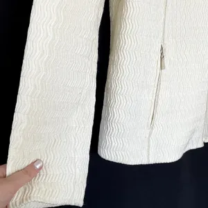 Pendleton white quilted full zip jacket pockets nylon blend women's size L spot thumbnail 3