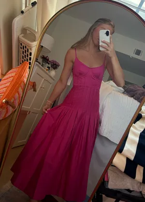 The GREAT. NWT pink/fuchsia formal maxi dress thumbnail 1
