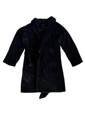 Victoria’s Secret Black Plush Robe M/L Gold Logo thumbnail 5