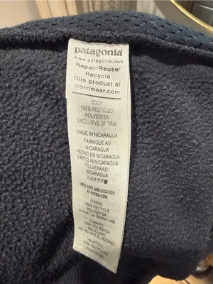 Patagonia Hooded Fleece Jacket - Blue & Black thumbnail 7
