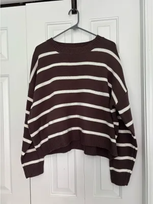 SheIn Striped Crop Sweater thumbnail 2