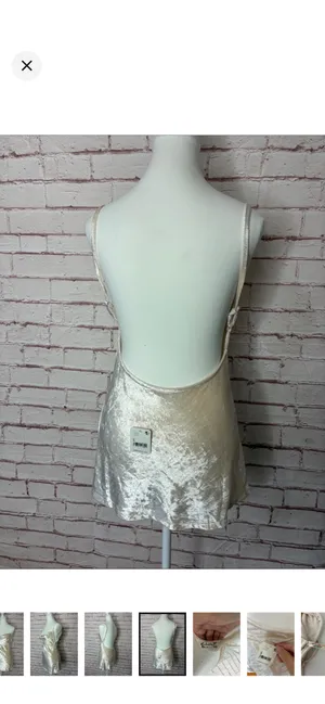 Intimately Free People Velvet All Night Tunic in Champagne NWT Small. Stretchy and soft. Completely open back. Adjustable straps. 14.5-15.5” bust 26” long approximately thumbnail 6
