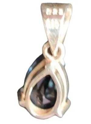 Sterling Silver With Blue Teardrop Blue Topaz Marked 925 thumbnail 4