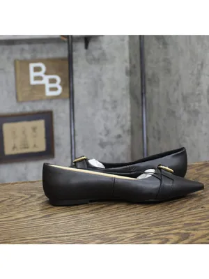 NWT A New Day Valentina Pointed Toe Buckle Ballet Flats 94462478 Black 6.5M thumbnail 7