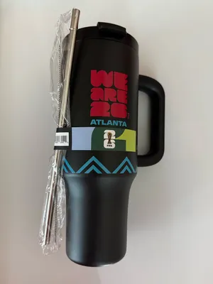 FIFA nwt Atlanta World Cup Black stainless steel We Are 26' Travel Mug 40 oz thumbnail 2