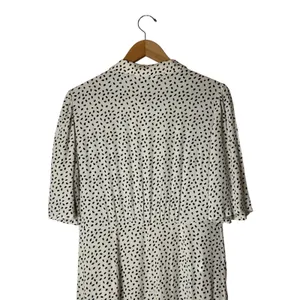 MNG Mango Jumpsuit Women Medium Cream Black Dot NWOT Wide Leg Pocket Preppy thumbnail 5