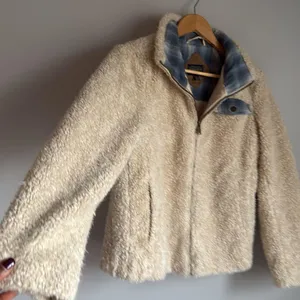 Pendleton Sherpa Jacket Ivory Blue Flannel Fuzzy Gorpcore Nature Small thumbnail 5