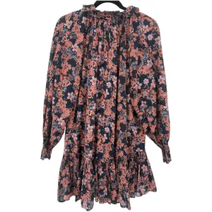 Anthropologie Sundry‎ Boho Floral Print Long Sleeve Tiered Mini Dress Size Small thumbnail 5