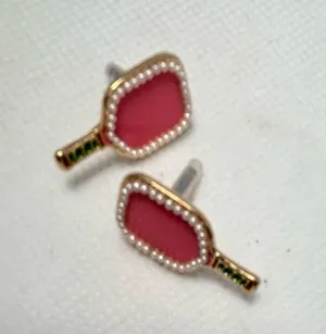 Pickleball | Paddle Stud Earrings, set Pink thumbnail 3