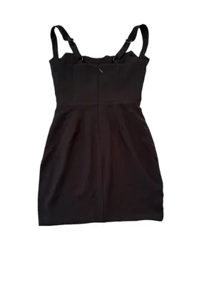 Oh Polly size 4 new corset bodice Black Mini Dress Structured lbd party night thumbnail 12