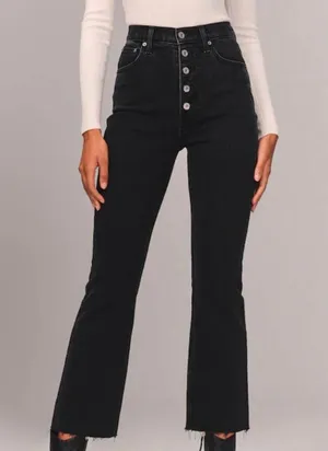 Abercrombie The Kick Flare Ultra High Rise Jeans - Black thumbnail 1