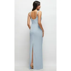 Thread Corset Midriff Crepe Column‎ Maxi Dress In Mist Size 4 thumbnail 10