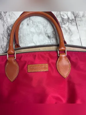 Dooney & Bourke Red Tote bag purse Brown Leather Trim Strap Classic thumbnail 2