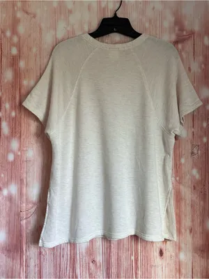 Offline By Aerie Heather Oatmeal Short Sleeve Side Slit Short Sleeve Sweatshirt thumbnail 7